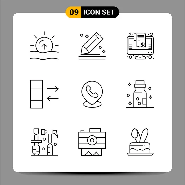 Conjunto Iconos Creativos Universales Simplemente Vector Ilustraciones Para Aplicaciones Web — Archivo Imágenes Vectoriales