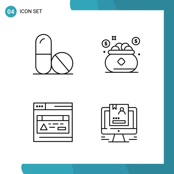 Set Universal Creative Icons Simply Vector Illustrations Web Mobile Apps — Stock Vector