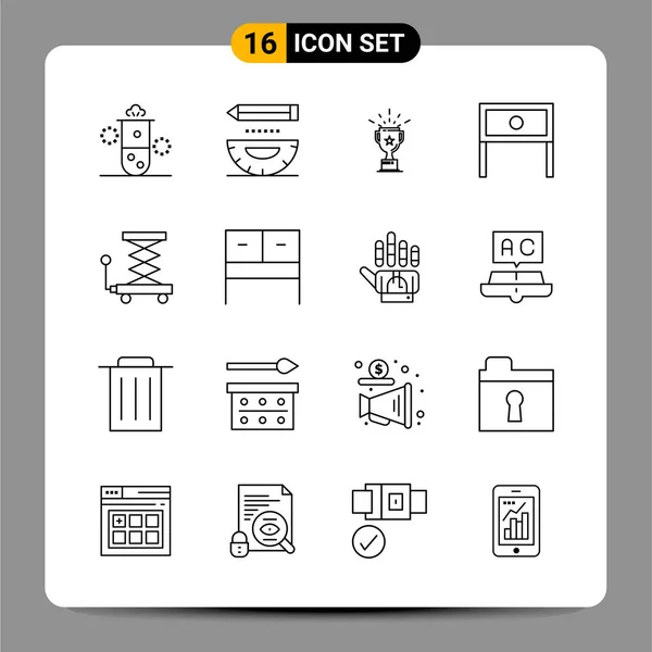 Conjunto Iconos Creativos Universales Simplemente Vector Ilustraciones Para Aplicaciones Web — Archivo Imágenes Vectoriales