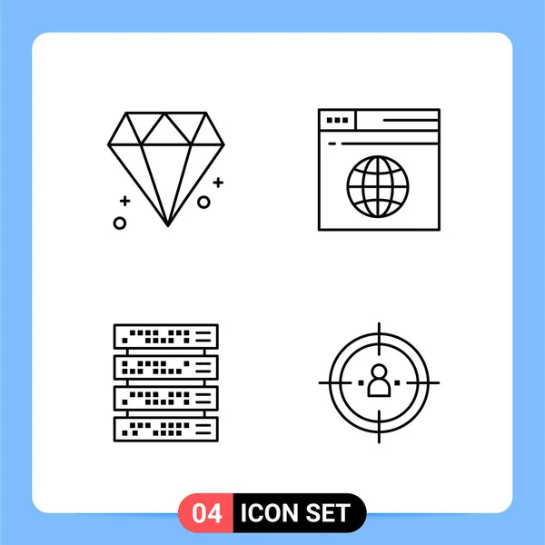 Conjunto Iconos Creativos Universales Simplemente Vector Ilustraciones Para Aplicaciones Web — Archivo Imágenes Vectoriales