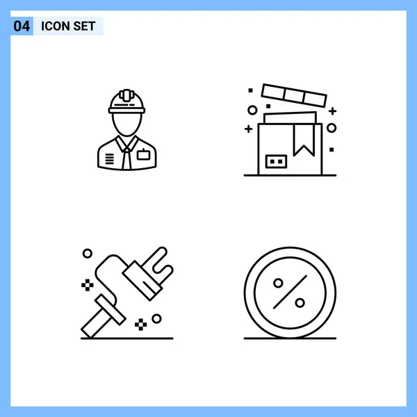 Conjunto Iconos Creativos Universales Simplemente Vector Ilustraciones Para Aplicaciones Web — Vector de stock