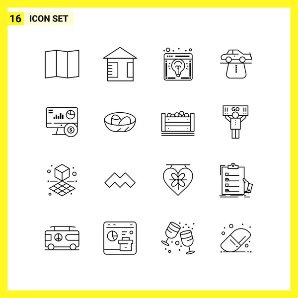 Set Universal Creative Icons Simply Vector Illustrations Web Mobile Apps — Stock Vector