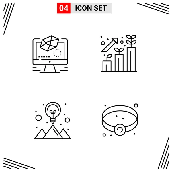 Conjunto Iconos Creativos Universales Simplemente Vector Ilustraciones Para Aplicaciones Web — Vector de stock