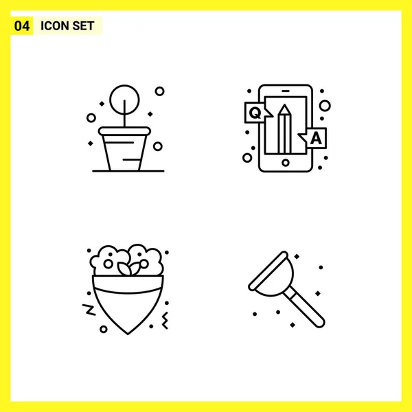 Set Dari Ikon Kreatif Universal Cukup Ilustrasi Vektor Untuk Aplikasi - Stok Vektor