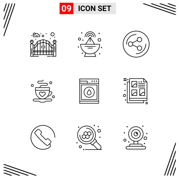 Conjunto Iconos Creativos Universales Simplemente Vector Ilustraciones Para Aplicaciones Web — Archivo Imágenes Vectoriales