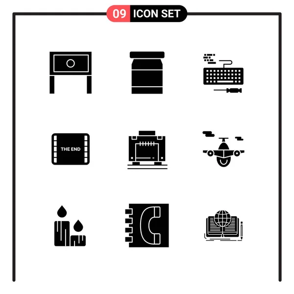 Conjunto Iconos Creativos Universales Simplemente Vector Ilustraciones Para Aplicaciones Web — Archivo Imágenes Vectoriales