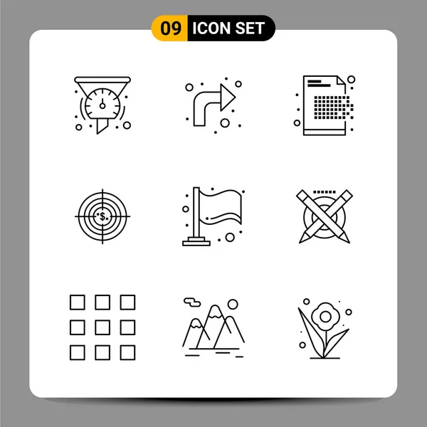 Conjunto Iconos Creativos Universales Simplemente Vector Ilustraciones Para Aplicaciones Web — Vector de stock