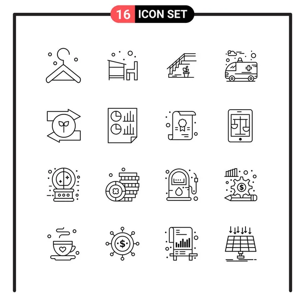 Conjunto Iconos Creativos Universales Simplemente Vector Ilustraciones Para Aplicaciones Web — Vector de stock