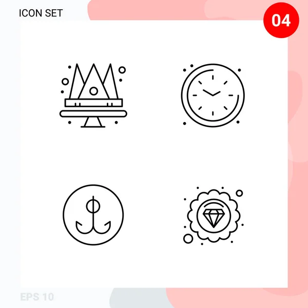 Set Universal Creative Icons Simply Vector Illustrations Web Mobile Apps — Stock Vector