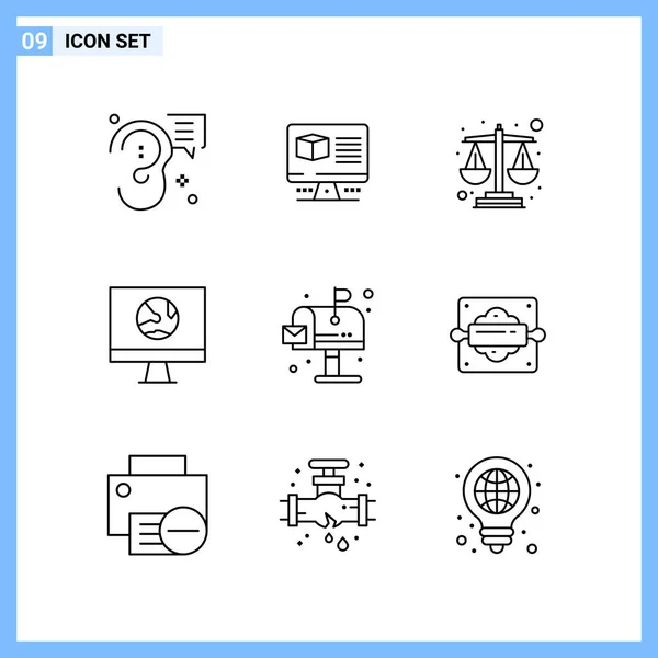 Conjunto Iconos Creativos Universales Simplemente Vector Ilustraciones Para Aplicaciones Web — Vector de stock