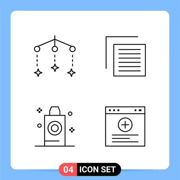 Set Universeller Kreativer Symbole Einfach Vektorillustrationen Für Web Und Mobile — Stockvektor