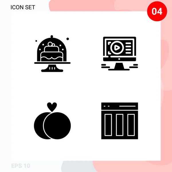 Conjunto Iconos Creativos Universales Simplemente Vector Ilustraciones Para Aplicaciones Web — Vector de stock