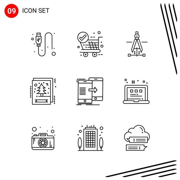 Conjunto Iconos Creativos Universales Simplemente Vector Ilustraciones Para Aplicaciones Web — Vector de stock