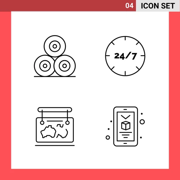 Conjunto Iconos Creativos Universales Simplemente Vector Ilustraciones Para Aplicaciones Web — Archivo Imágenes Vectoriales