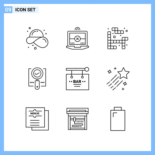 Conjunto Iconos Creativos Universales Simplemente Vector Ilustraciones Para Aplicaciones Web — Vector de stock