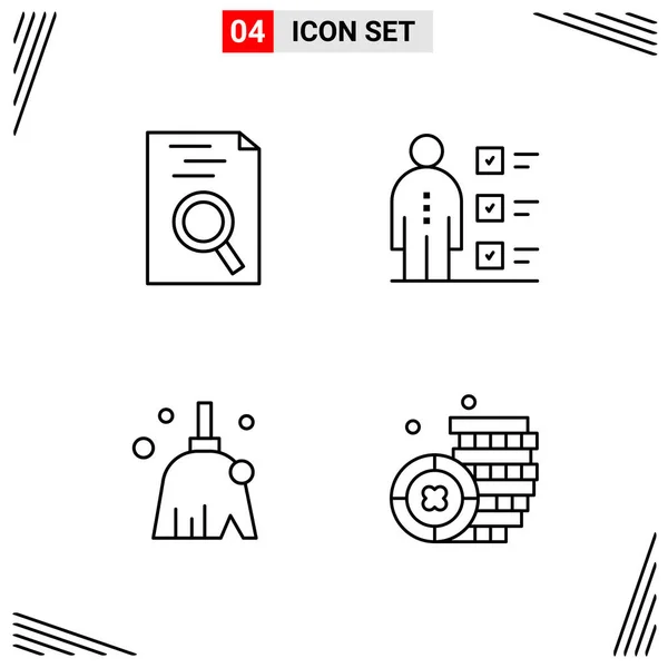 Simple Set Outline Icons Themes Keywords Carpentry Nail Razor Flashlight — Stock Vector