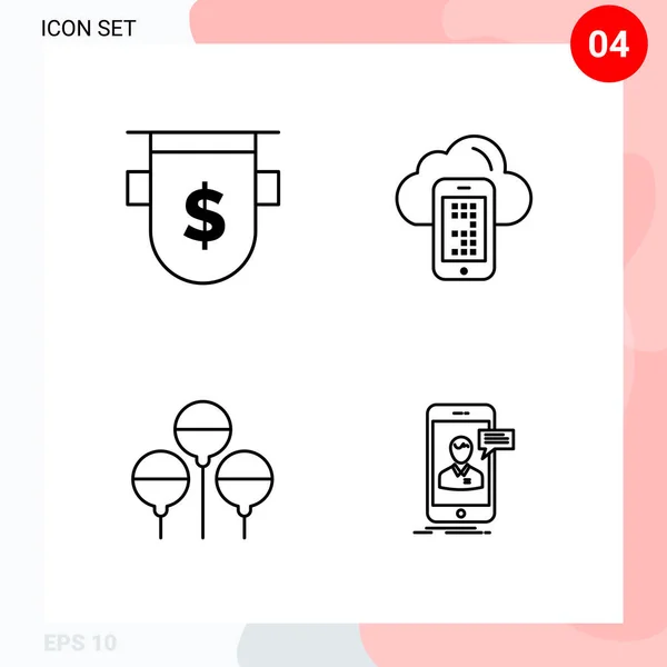 Set Universal Creative Icons Simply Vector Illustrations Web Mobile Apps — Stock Vector