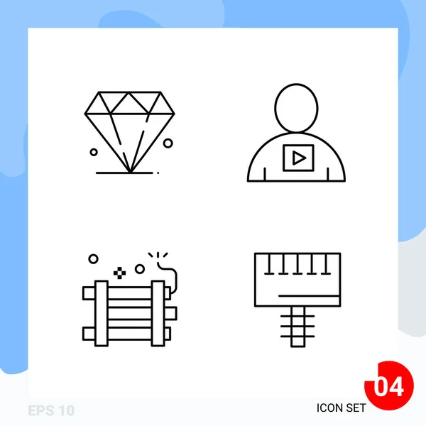 Conjunto Iconos Creativos Universales Simplemente Vector Ilustraciones Para Aplicaciones Web — Vector de stock