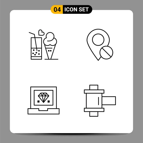 Conjunto Iconos Creativos Universales Simplemente Vector Ilustraciones Para Aplicaciones Web — Vector de stock