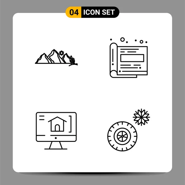 Conjunto Iconos Creativos Universales Simplemente Vector Ilustraciones Para Aplicaciones Web — Archivo Imágenes Vectoriales