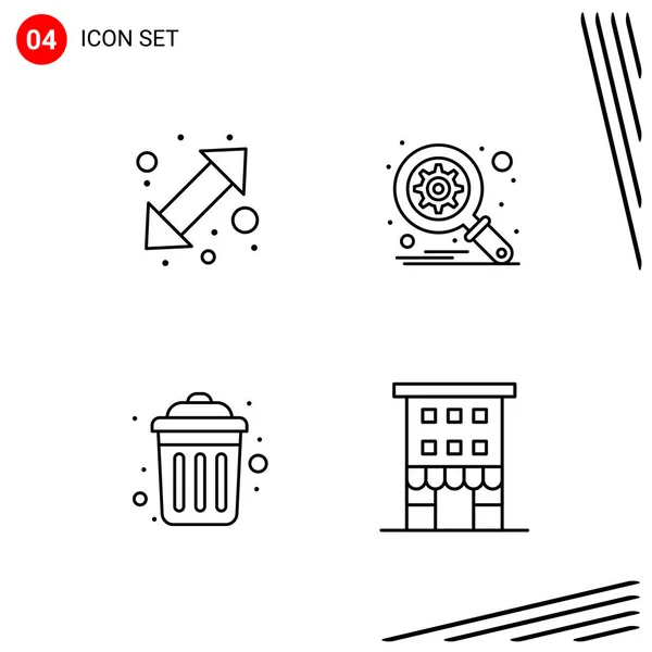 Conjunto Iconos Creativos Universales Simplemente Vector Ilustraciones Para Aplicaciones Web — Vector de stock