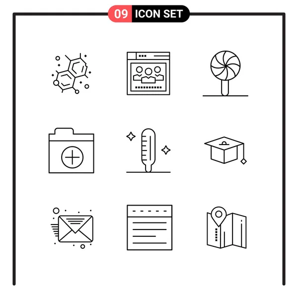 Conjunto Iconos Creativos Universales Simplemente Vector Ilustraciones Para Aplicaciones Web — Vector de stock