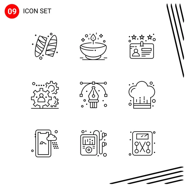 Set Dari Ikon Kreatif Universal Cukup Ilustrasi Vektor Untuk Aplikasi - Stok Vektor