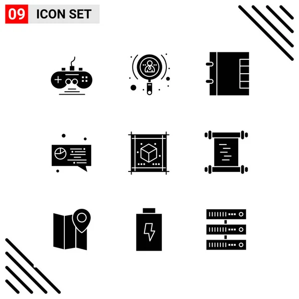 Set Dari Ikon Kreatif Universal Cukup Ilustrasi Vektor Untuk Aplikasi - Stok Vektor