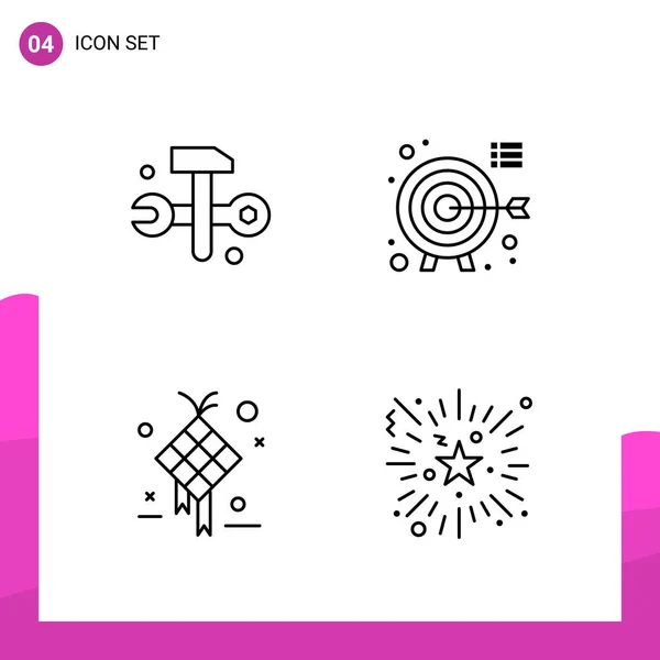 Set Universal Creative Icons Simply Vector Illustrations Web Mobile Apps — Stock Vector