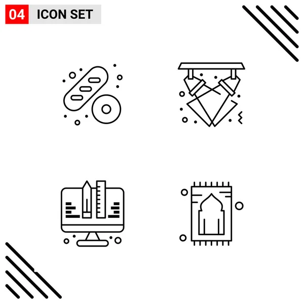 Set Universal Creative Icons Simply Vector Illustrations Web Mobile Apps — Stock Vector