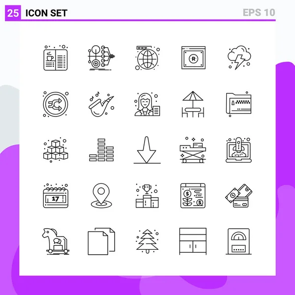 Conjunto Iconos Creativos Universales Simplemente Vector Ilustraciones Para Aplicaciones Web — Archivo Imágenes Vectoriales