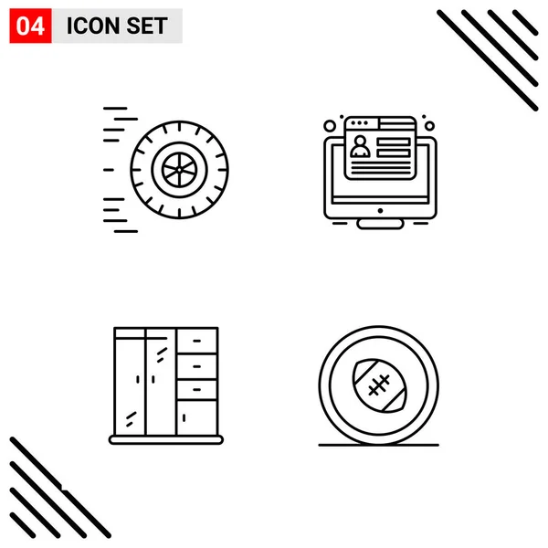 Conjunto Iconos Creativos Universales Simplemente Vector Ilustraciones Para Aplicaciones Web — Archivo Imágenes Vectoriales