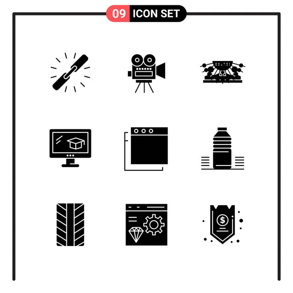 Conjunto Iconos Creativos Universales Simplemente Vector Ilustraciones Para Aplicaciones Web — Archivo Imágenes Vectoriales