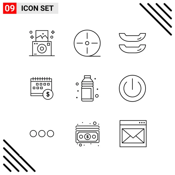 Conjunto Iconos Creativos Universales Simplemente Vector Ilustraciones Para Aplicaciones Web — Archivo Imágenes Vectoriales