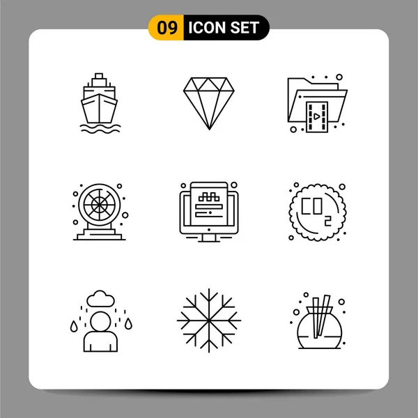 Set Dari Ikon Kreatif Universal Cukup Ilustrasi Vektor Untuk Aplikasi - Stok Vektor