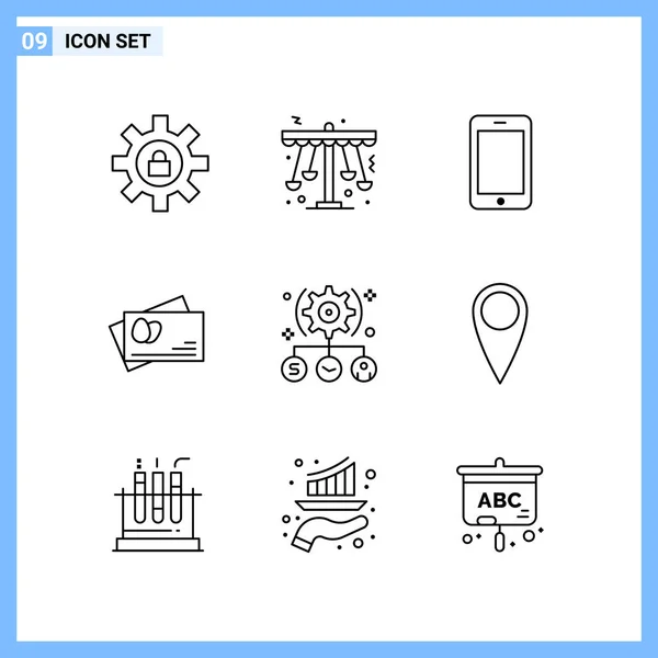 Conjunto Iconos Creativos Universales Simplemente Vector Ilustraciones Para Aplicaciones Web — Vector de stock