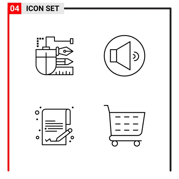 Set Universeller Kreativer Symbole Einfach Vektorillustrationen Für Web Und Mobile — Stockvektor