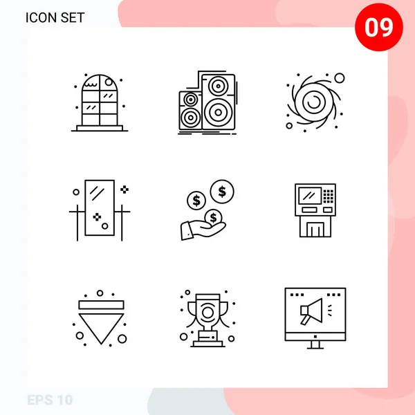 Conjunto Iconos Creativos Universales Simplemente Vector Ilustraciones Para Aplicaciones Web — Archivo Imágenes Vectoriales