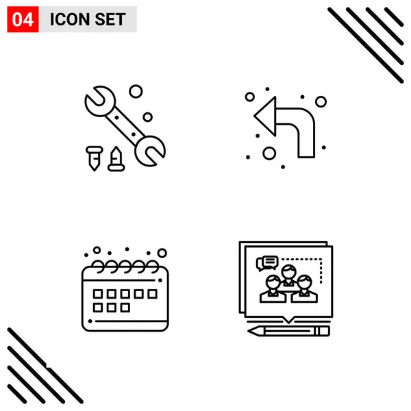 Conjunto Iconos Creativos Universales Simplemente Vector Ilustraciones Para Aplicaciones Web — Vector de stock