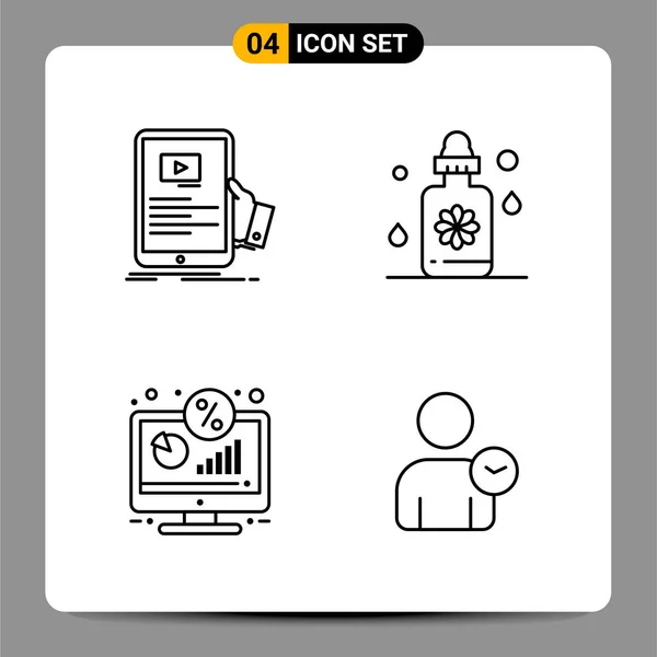 Conjunto Iconos Creativos Universales Simplemente Vector Ilustraciones Para Aplicaciones Web — Archivo Imágenes Vectoriales