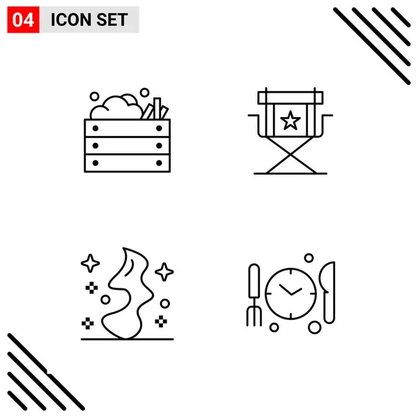 Conjunto Iconos Creativos Universales Simplemente Vector Ilustraciones Para Aplicaciones Web — Archivo Imágenes Vectoriales