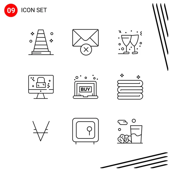 Set Universal Creative Icons Simply Vector Illustrations Web Mobile Apps — Stock Vector