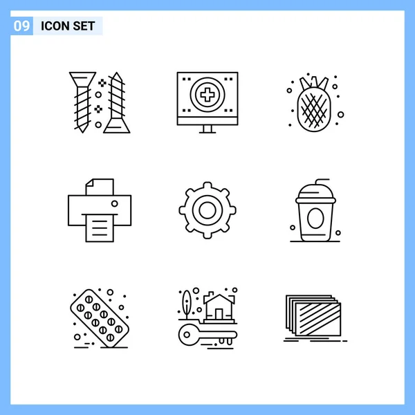 Set Universal Creative Icons Simply Vector Illustrations Web Mobile Apps — Stock Vector