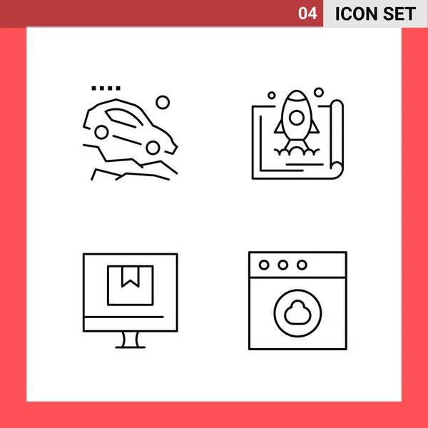 Set Universal Creative Icons Simply Vector Illustrations Web Mobile Apps — Stock Vector