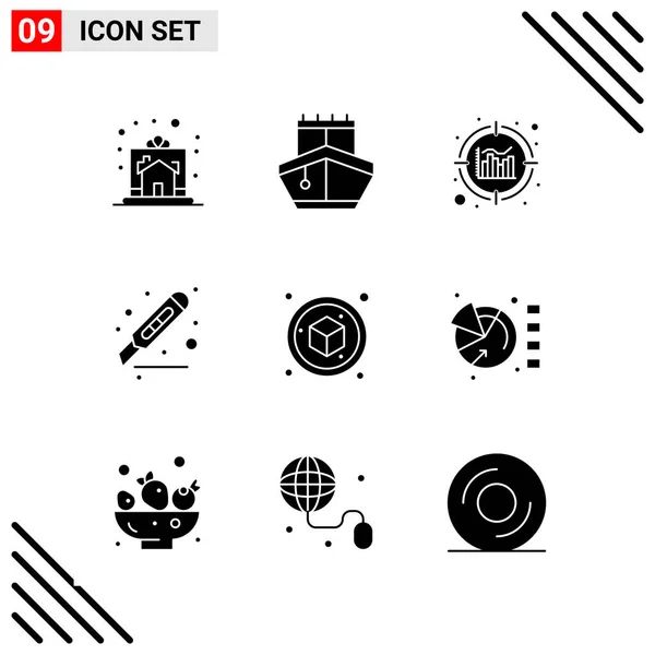 Conjunto Iconos Creativos Universales Simplemente Vector Ilustraciones Para Aplicaciones Web — Archivo Imágenes Vectoriales