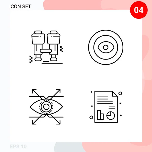 Set Universeller Kreativer Symbole Einfach Vektorillustrationen Für Web Und Mobile — Stockvektor