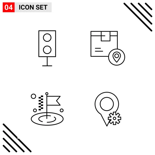 Set Universal Creative Icons Simply Vector Illustrations Web Mobile Apps — Stock Vector