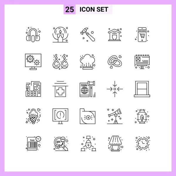 Set de 25 iconos de negocio universales Vector — Vector de stock