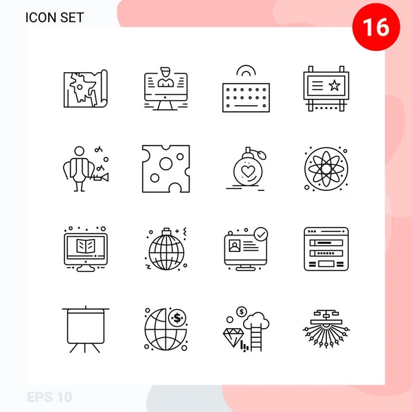 Set Universal Creative Icons Simply Vector Illustrations Web Mobile Apps — Stock Vector