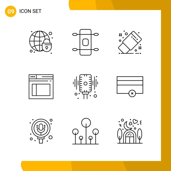 Set Universal Creative Icons Simply Vector Illustrations Web Mobile Apps — Stock Vector